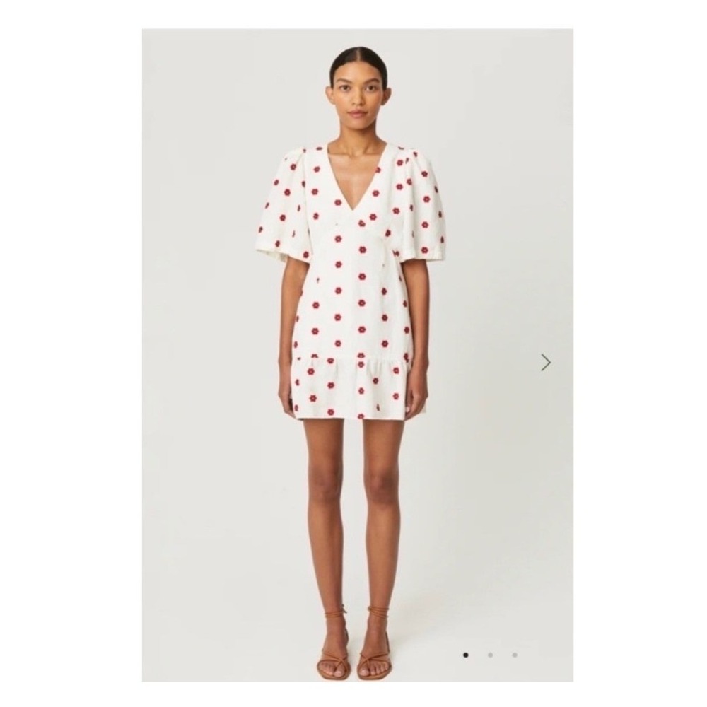 Anthropologie x Rhode Mariana Dress Scarlet Daisy White Red Floral Mini NWT